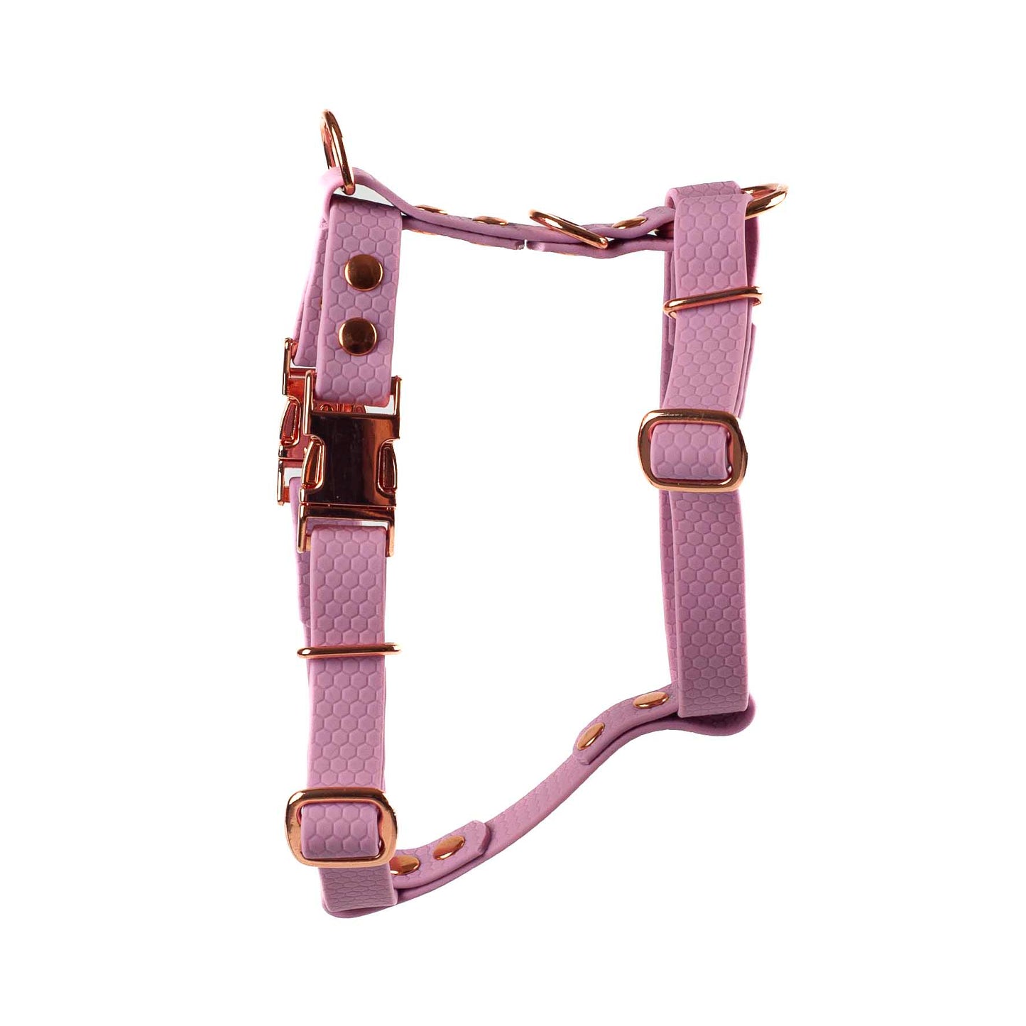 Widok boczny (3) szelek w kolorze Dusty Pink typu GUARD z kolekcji fur glamour od Petsband