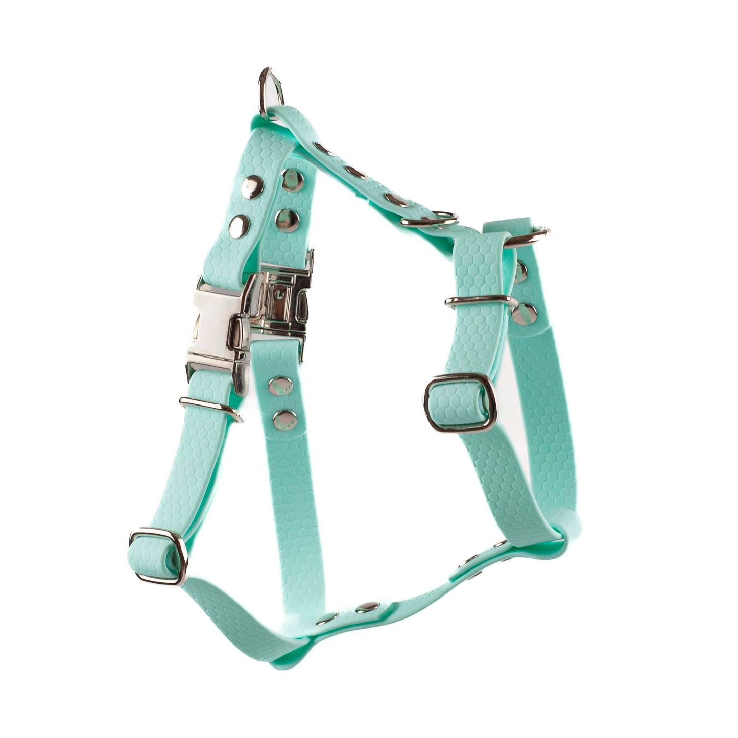 Widok boczny (2) szelek w kolorze Ice Blue typu GUARD z kolekcji fur glamour od Petsband