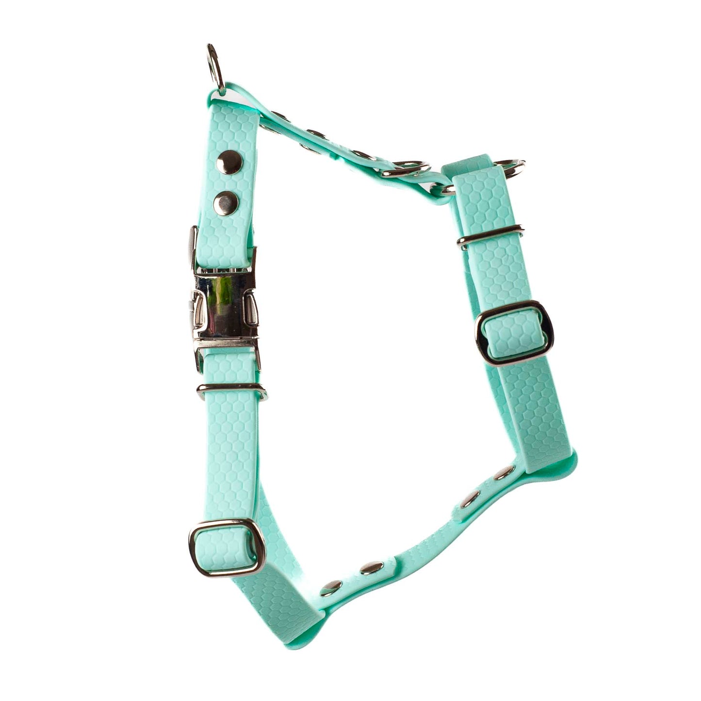 Widok boczny (1) szelek w kolorze Ice Blue typu GUARD z kolekcji fur glamour od Petsband