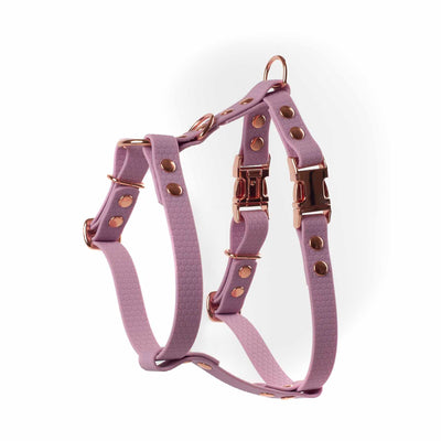 Widok boczny (1) szelek w kolorze Dusty Pink typu GUARD z kolekcji fur glamour od Petsband
